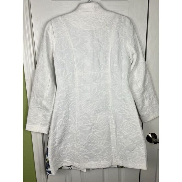 Desigual NWT‎ White Floral Trench Coat Women’s Size 38 EU/4 US - Picture 11 of 12